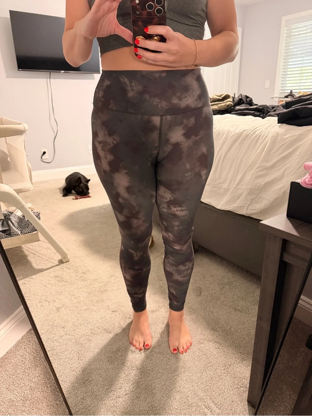 ALO Yoga high waist airbrush leggings in black cloud